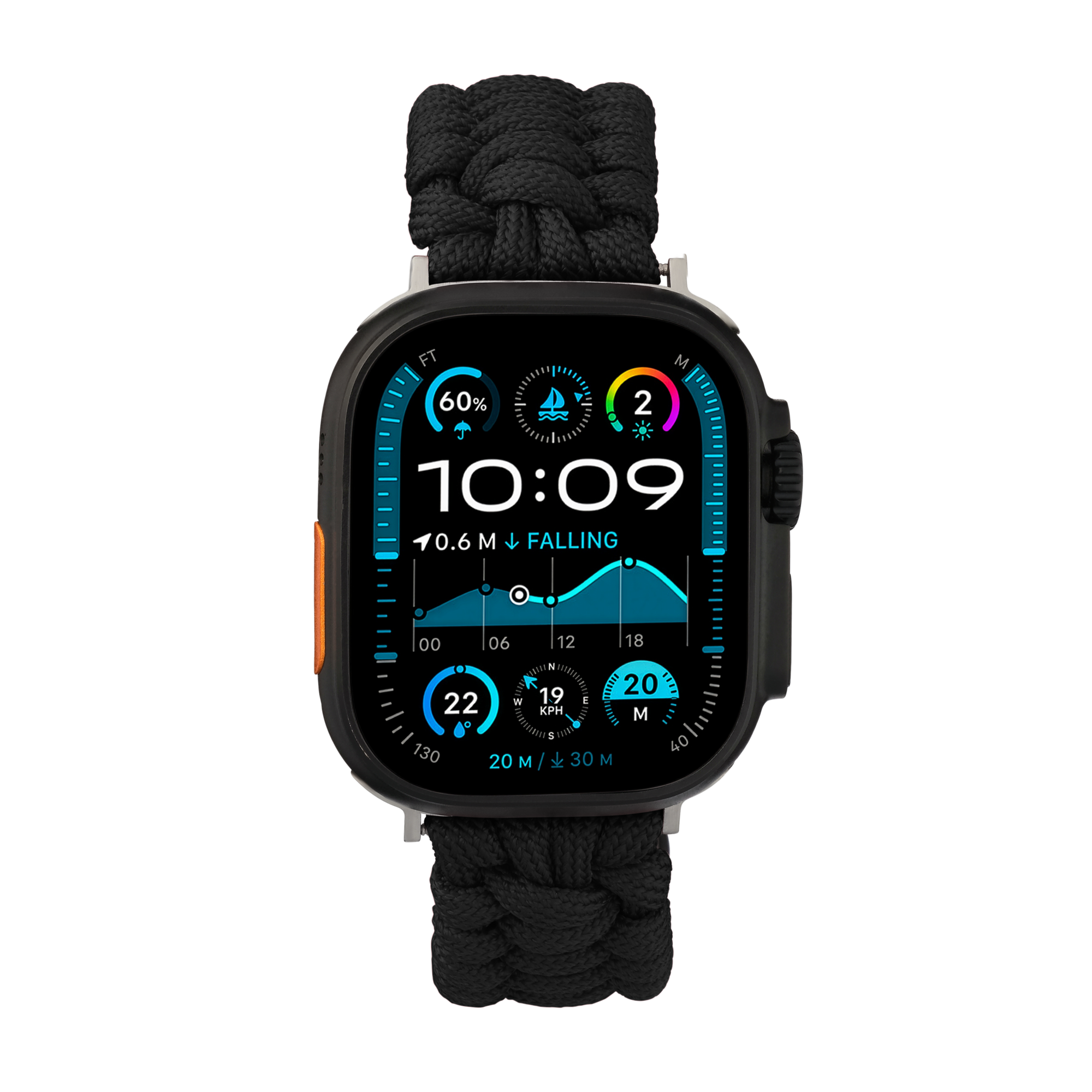 Paracord Apple Watch Strap in Black — black paracord Apple Watch strap (view 4)