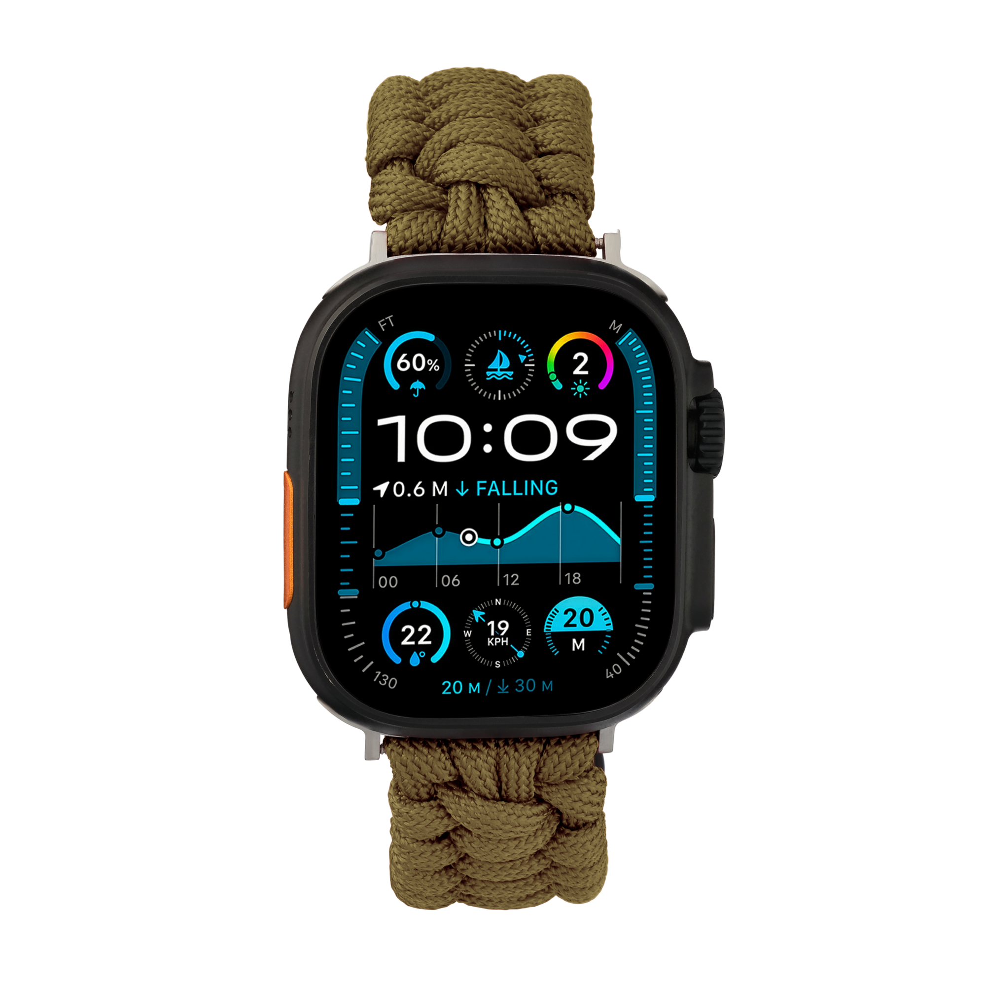 Paracord Apple Watch Strap in Green — green paracord Apple Watch strap (view 4)