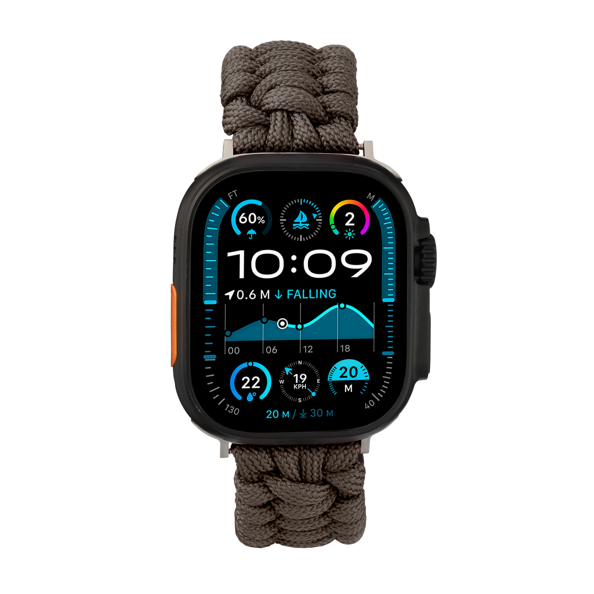 Paracord Apple Watch Strap in Grey — grey paracord Apple Watch strap (view 4)