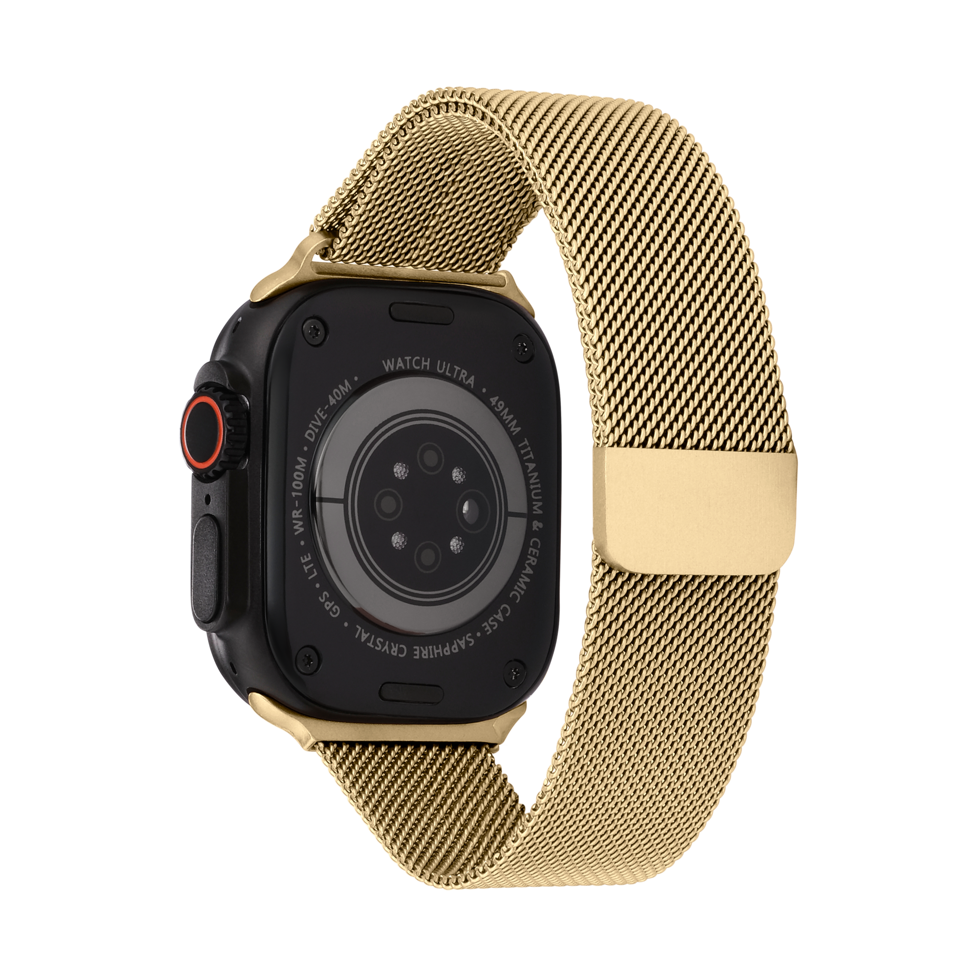Metal Braided in Gold — gold metal braided Apple Watch strap (view 3)