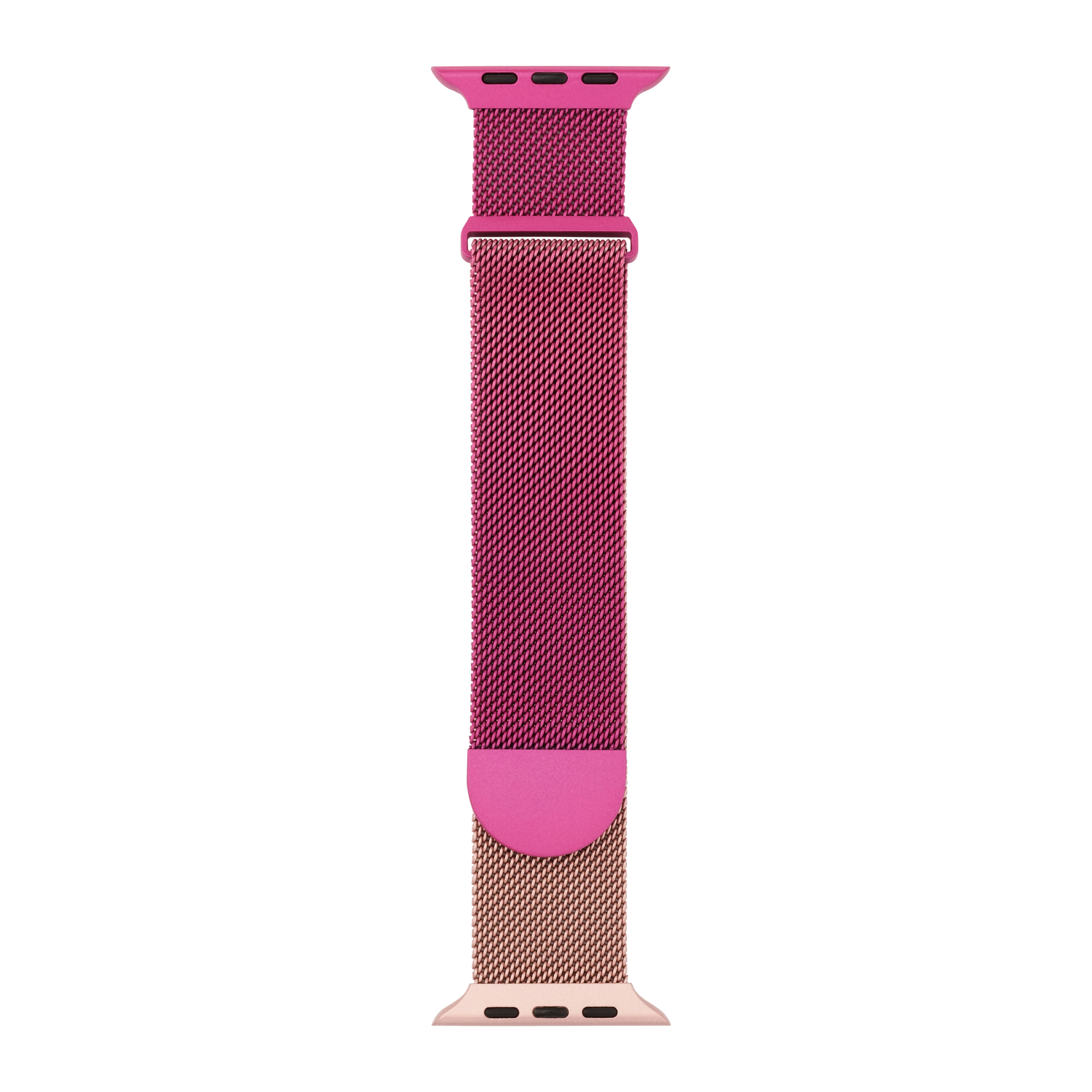 Metal Braided in Gold Pink — gold and pink two-tone metal braided Apple Watch strap (view 1)