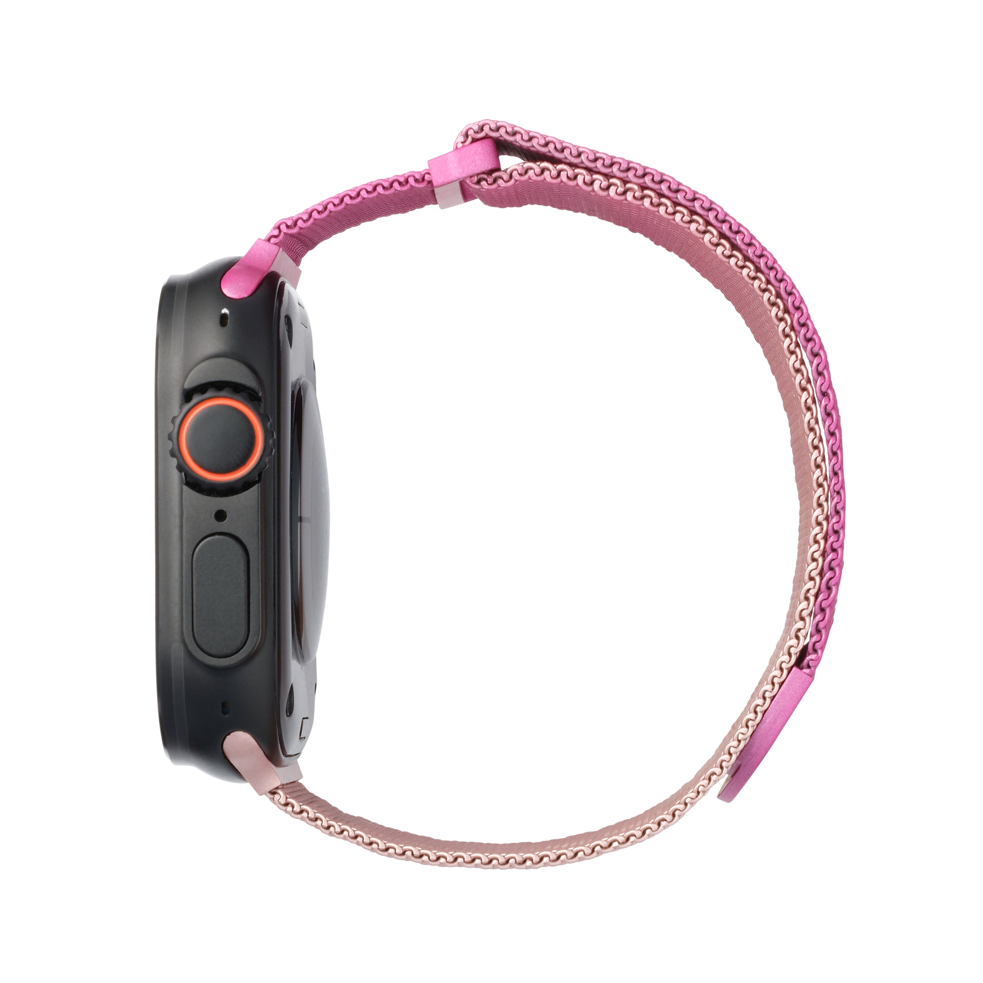Metal Braided in Gold Pink — gold and pink two-tone metal braided Apple Watch strap (view 5)