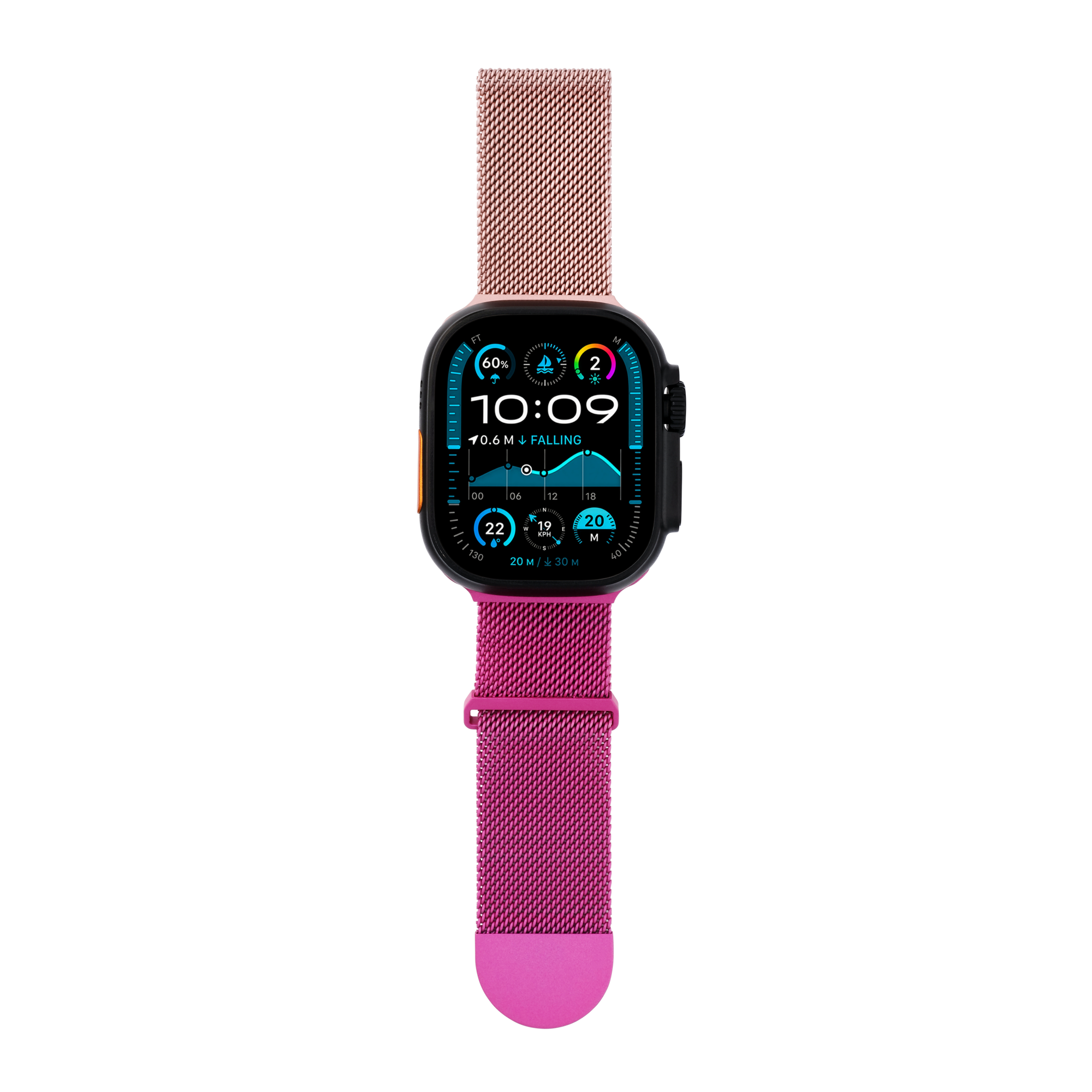 Metal Braided in Gold Pink — gold and pink two-tone metal braided Apple Watch strap (view 7)