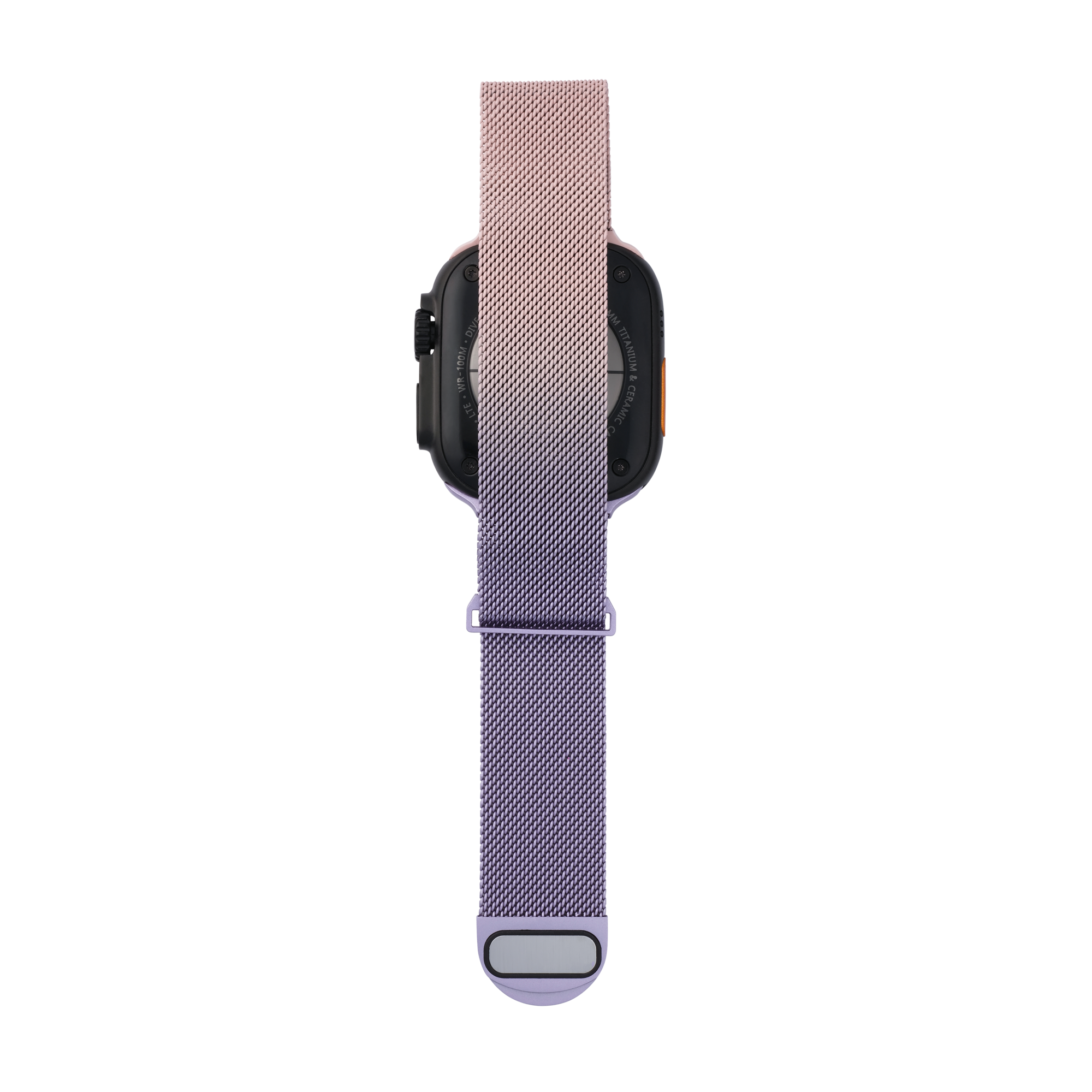 Metal Braided in Pink Purple — pink and purple two-tone metal braided Apple Watch strap (view 4)