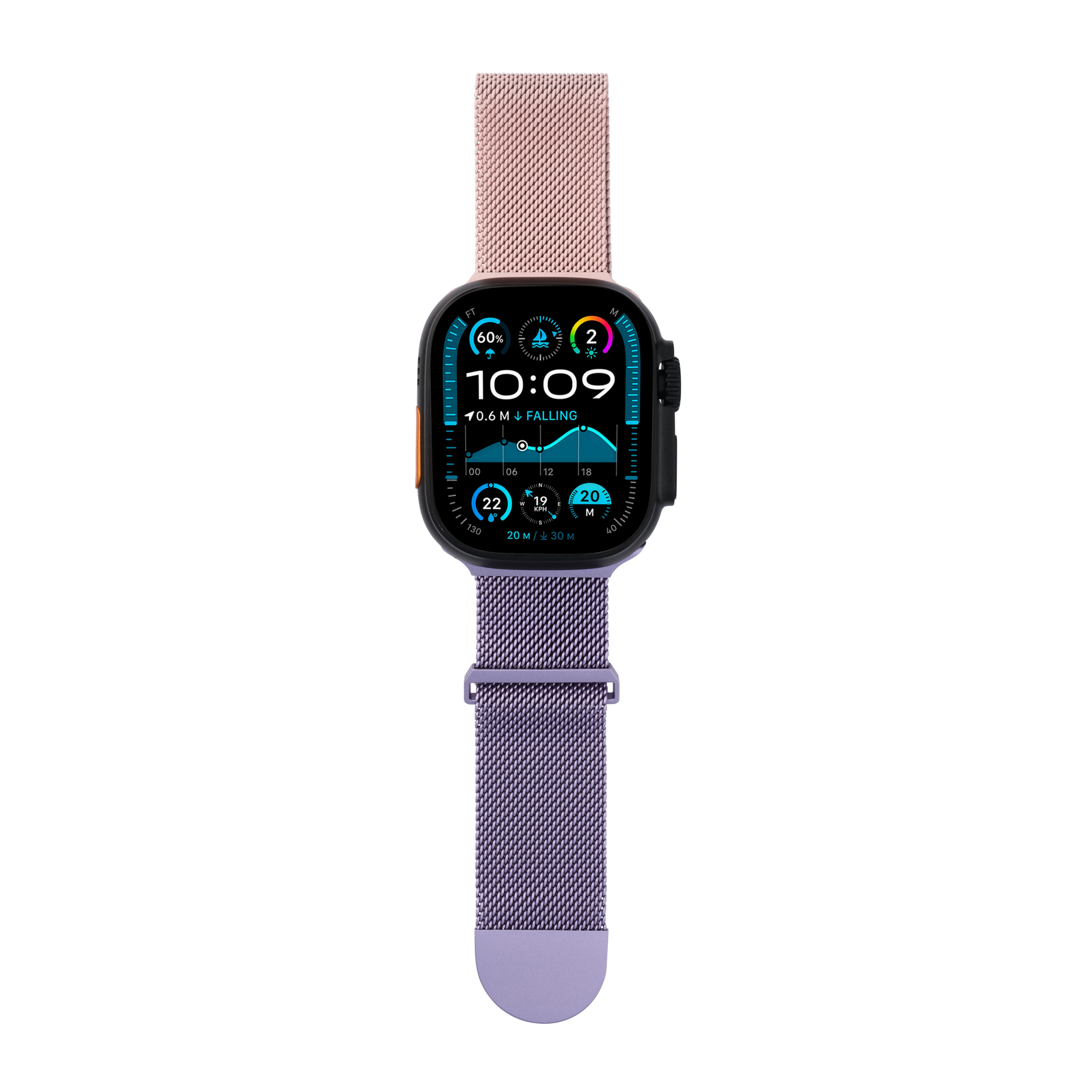Metal Braided in Pink Purple — pink and purple two-tone metal braided Apple Watch strap (view 7)
