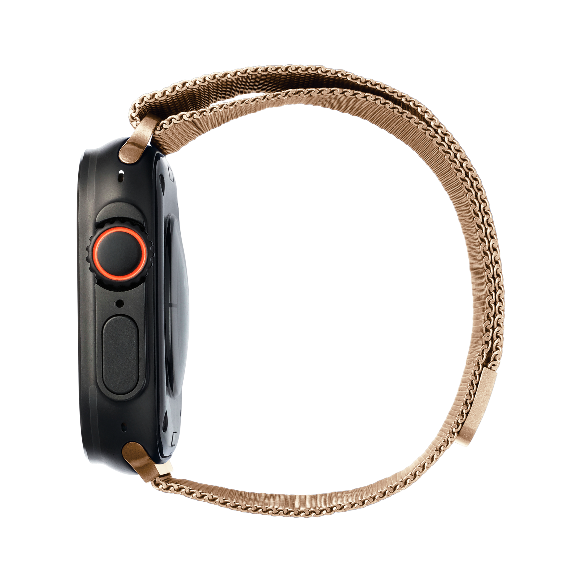 Metal Braided in Rose — rose gold metal braided Apple Watch strap (view 4)