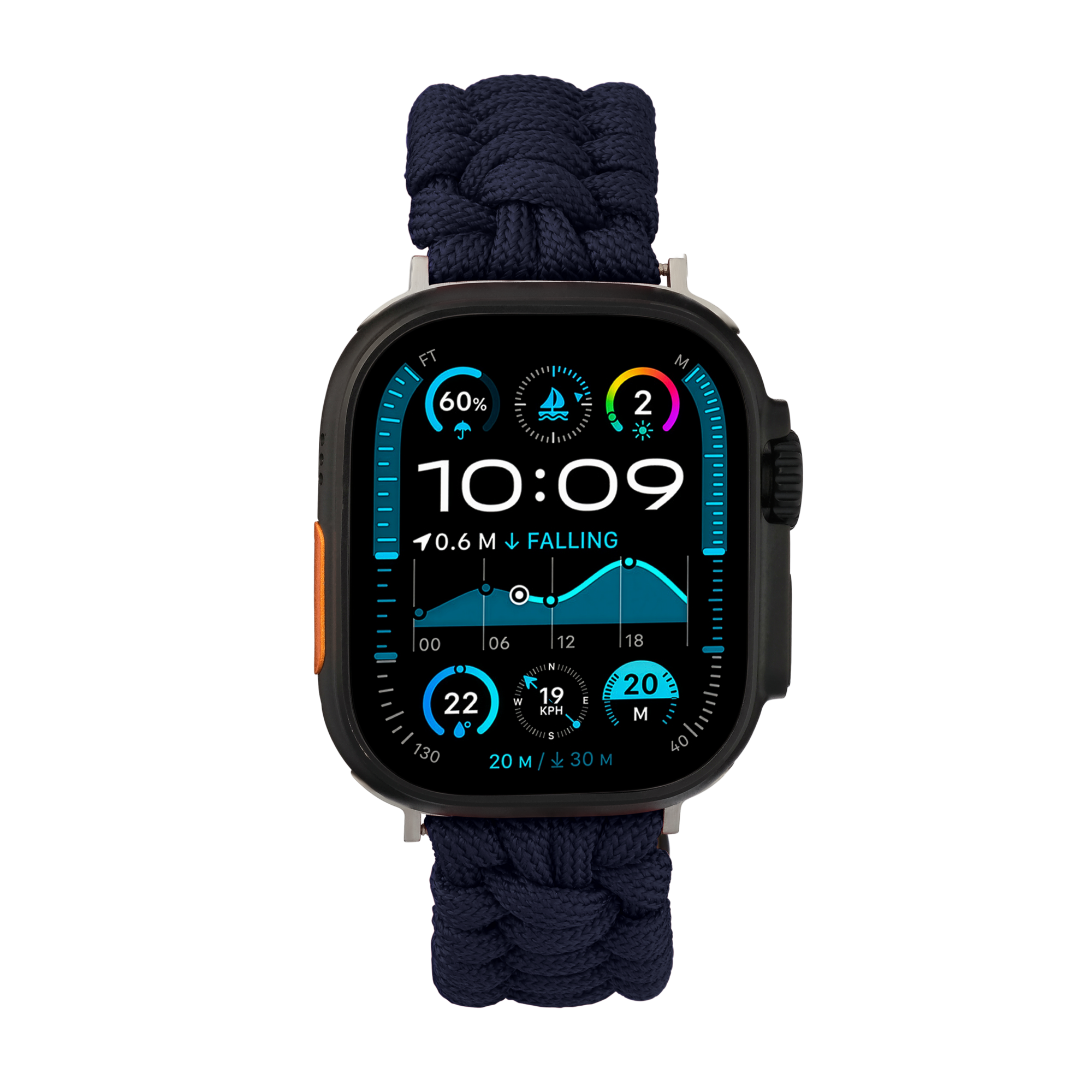 Paracord Apple Watch Strap in Navy — navy paracord Apple Watch strap (view 4)