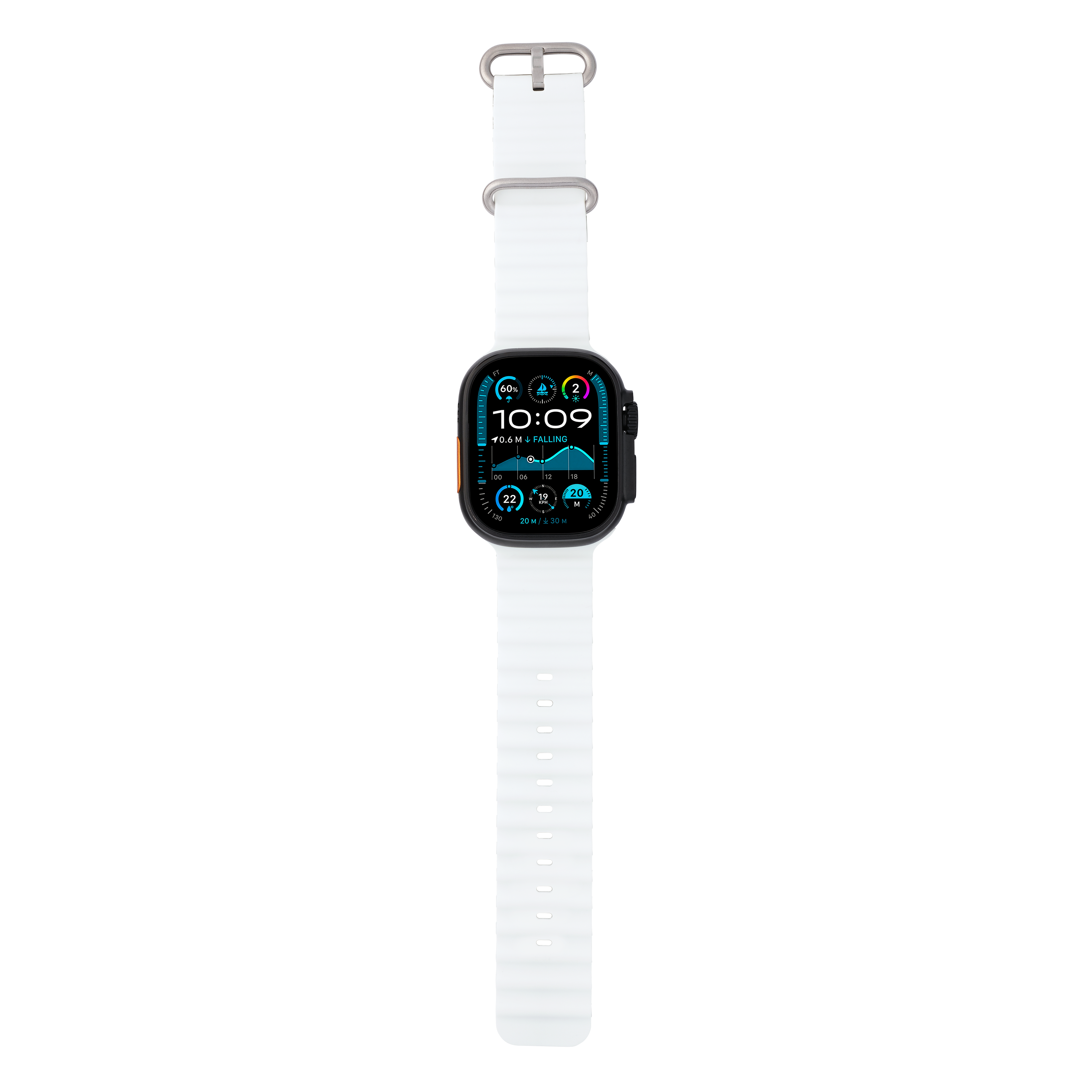 Wave Band in Panda — white and black silicone Apple Watch strap (view 4)