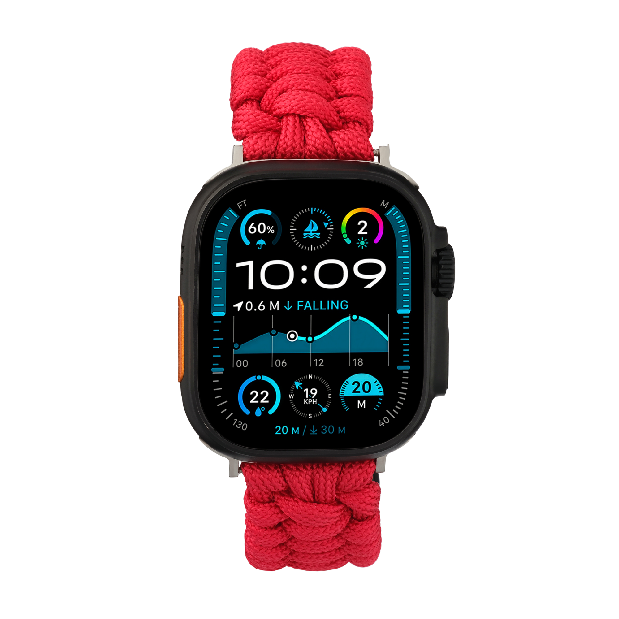 Paracord Apple Watch Strap in Red — red paracord Apple Watch strap (view 4)