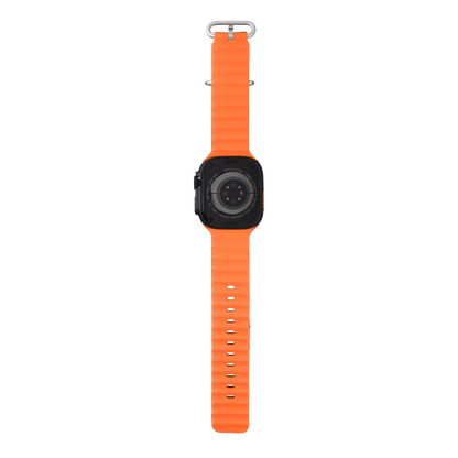 Wave Band in Magma — black and orange silicone Apple Watch strap (view 6) 