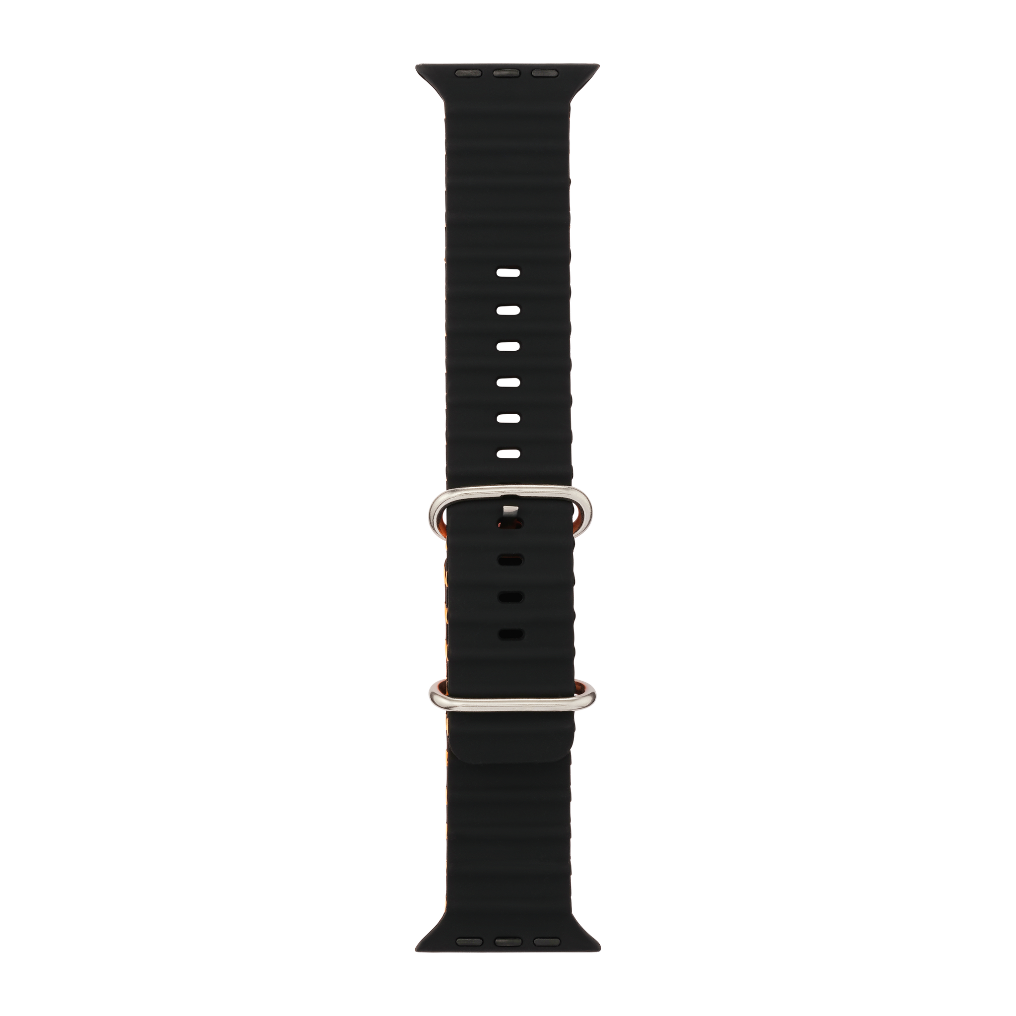 Wave Band in Magma — black and orange silicone Apple Watch strap (view 7) 