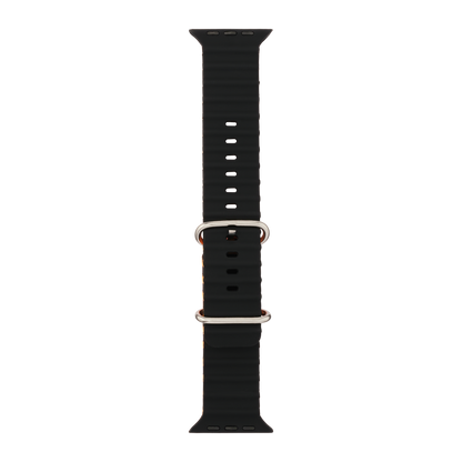 Wave Band in Magma — black and orange silicone Apple Watch strap (view 7) 