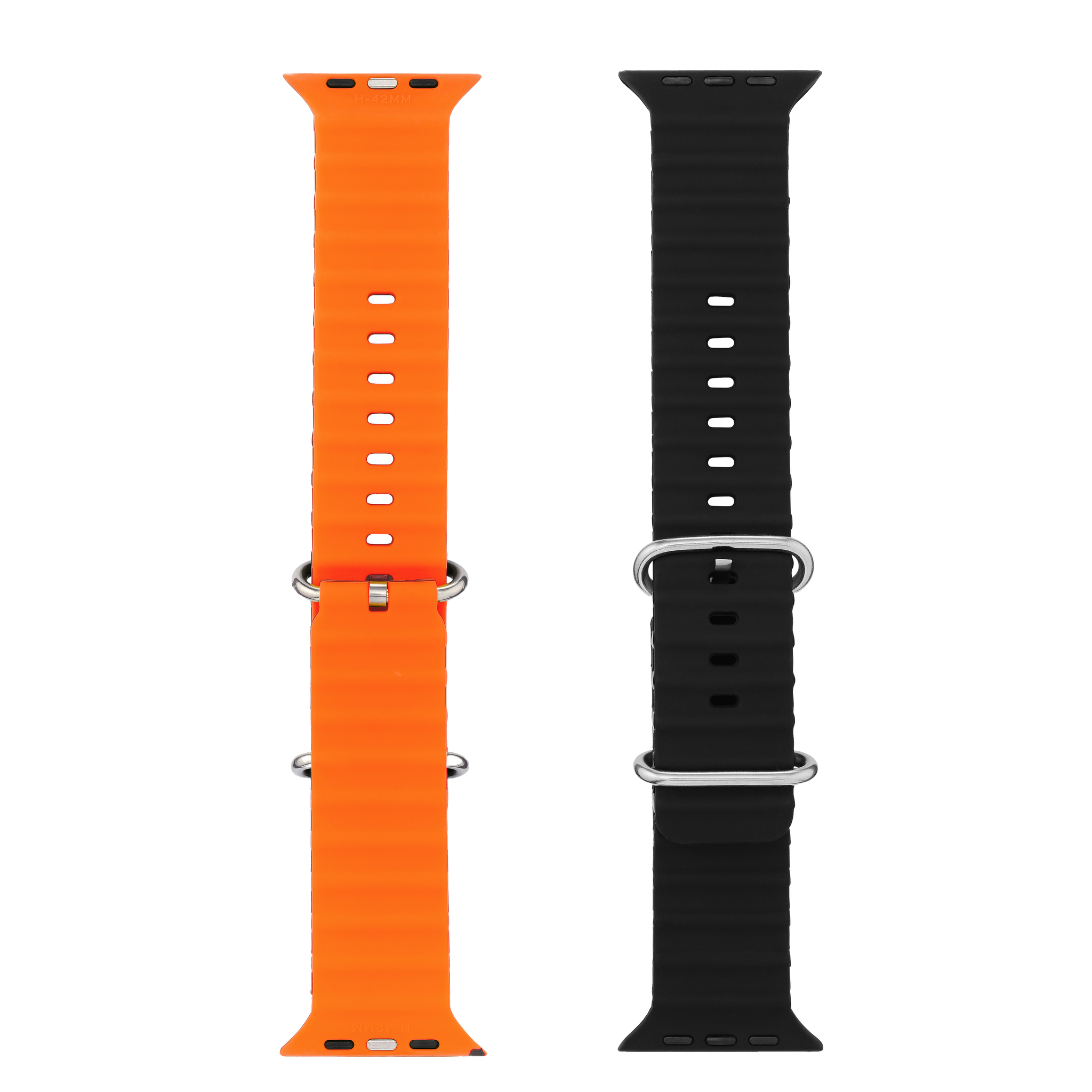 Wave Band in Magma — black and orange silicone Apple Watch strap (view 8) 