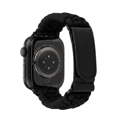 Paracord Apple Watch Strap in Black — black paracord Apple Watch strap (view 2) 
