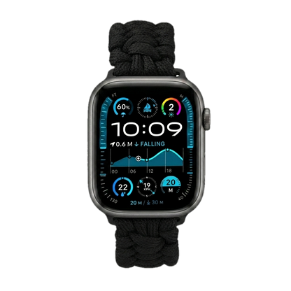 Paracord Apple Watch Strap in Black — black paracord Apple Watch strap (view 3) 