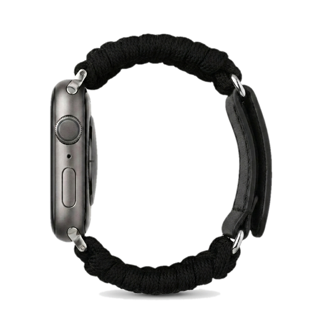 Paracord Apple Watch Strap in Black — black paracord Apple Watch strap (view 4) 