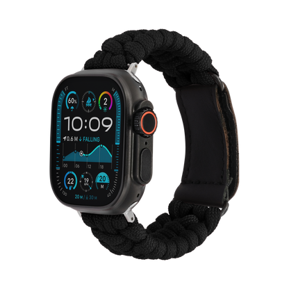 Paracord Apple Watch Strap in Black — black paracord Apple Watch strap (view 1) 