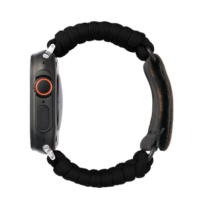 Paracord Apple Watch Strap in Black — black paracord Apple Watch strap (view 3) 