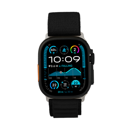 Hook Strap in Black — black woven nylon Apple Watch strap (view 4) 
