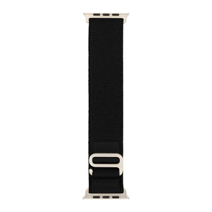 Hook Strap in Black — black woven nylon Apple Watch strap (view 5) 
