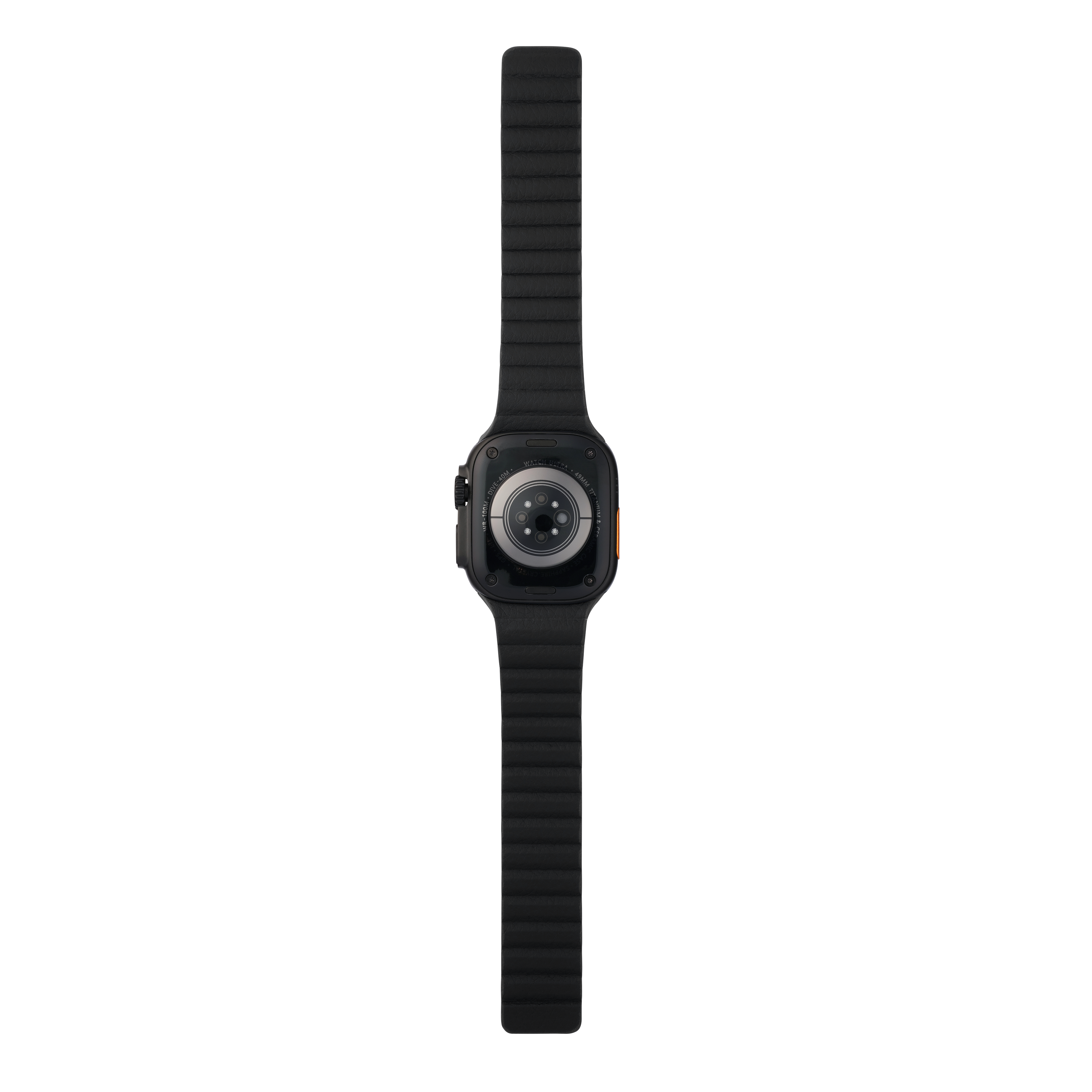 Leather Magnetic in Black — black leather magnetic Apple Watch strap (view 5) 
