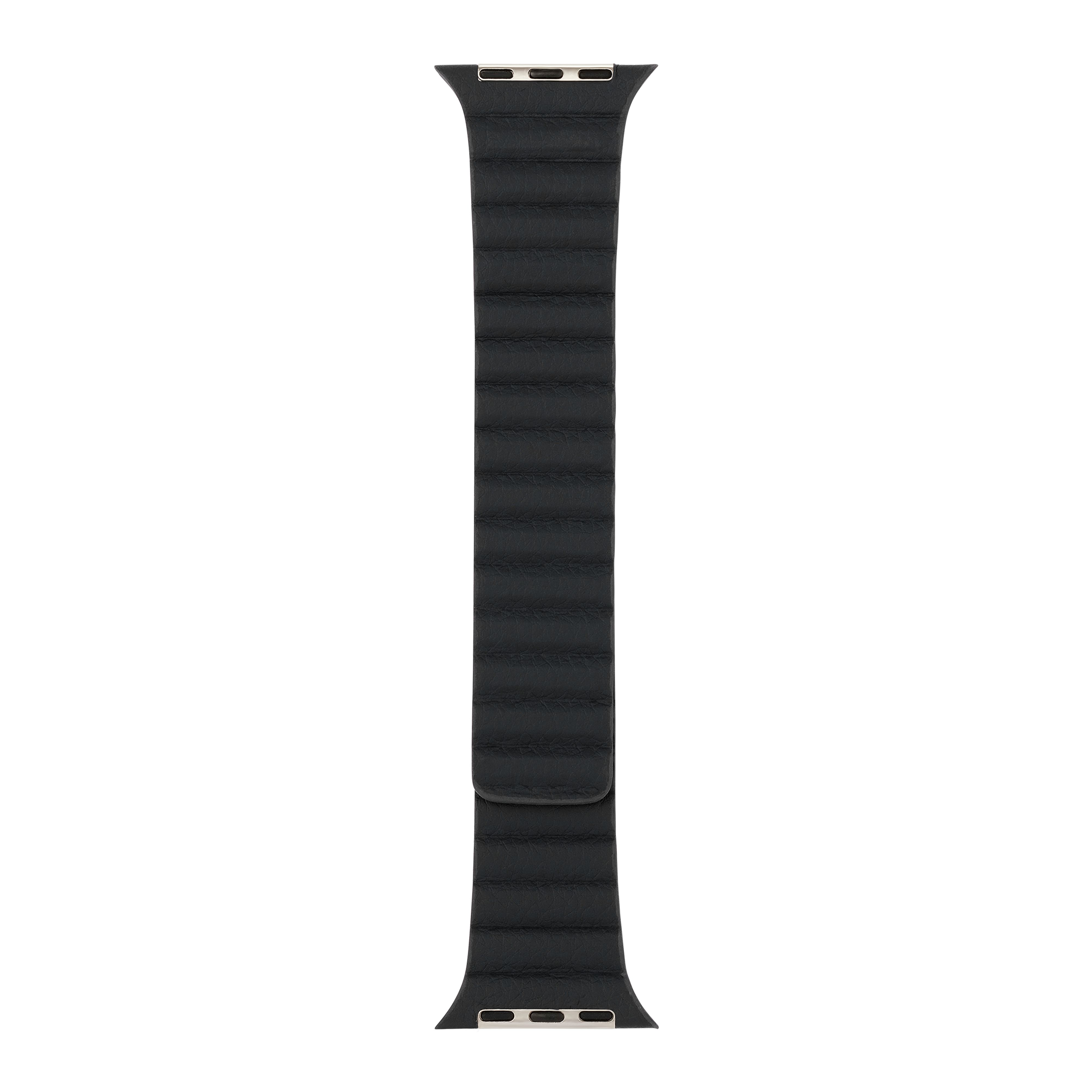 Leather Magnetic in Black — black leather magnetic Apple Watch strap (view 7) 