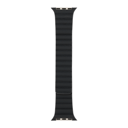 Leather Magnetic in Black — black leather magnetic Apple Watch strap (view 7) 