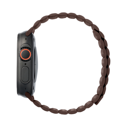Leather Magnetic in Brown — brown leather magnetic Apple Watch strap (view 3) 