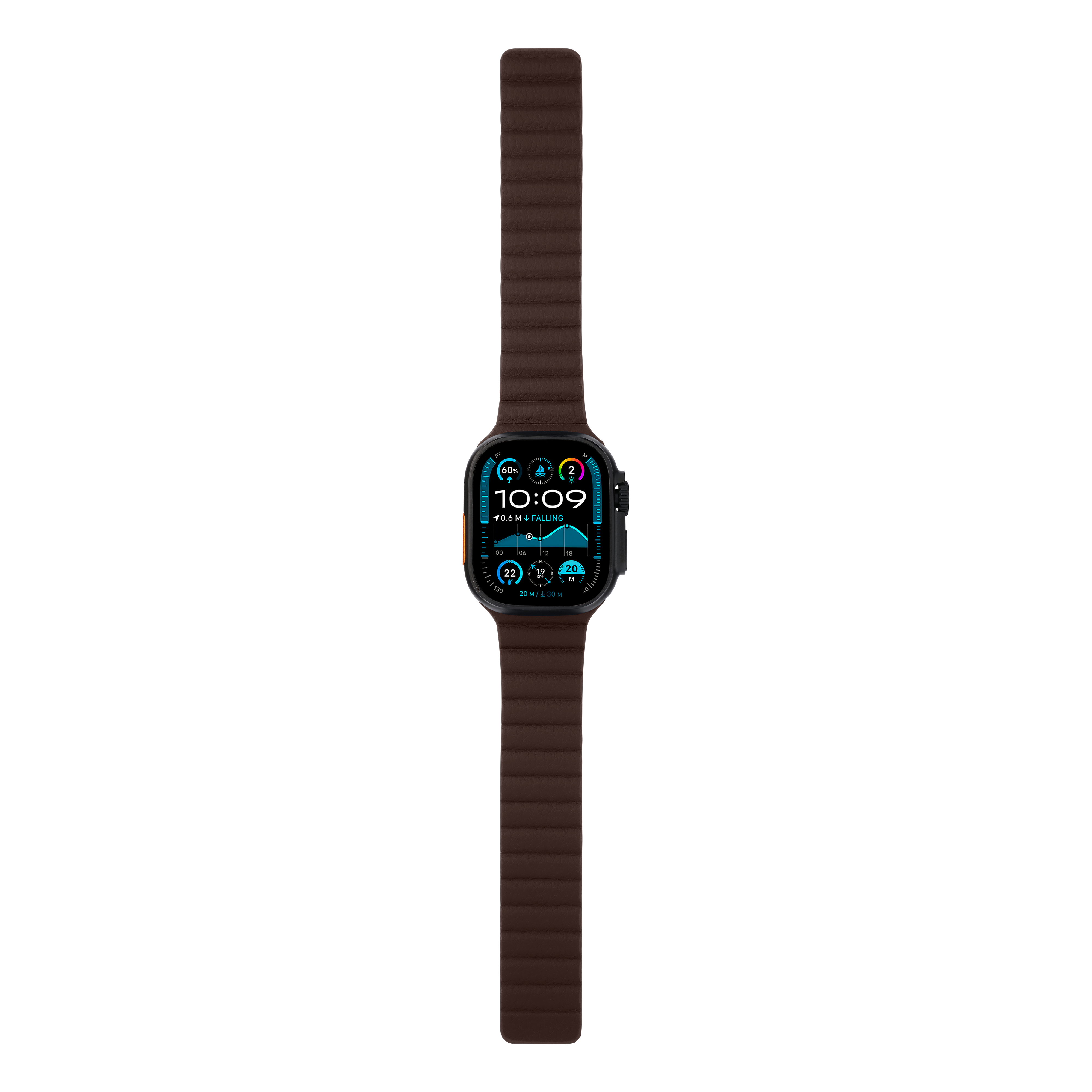 Leather Magnetic in Brown — brown leather magnetic Apple Watch strap (view 5) 