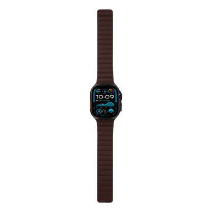 Leather Magnetic in Brown — brown leather magnetic Apple Watch strap (view 5) 