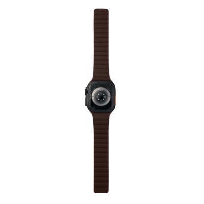 Leather Magnetic in Brown — brown leather magnetic Apple Watch strap (view 6) 