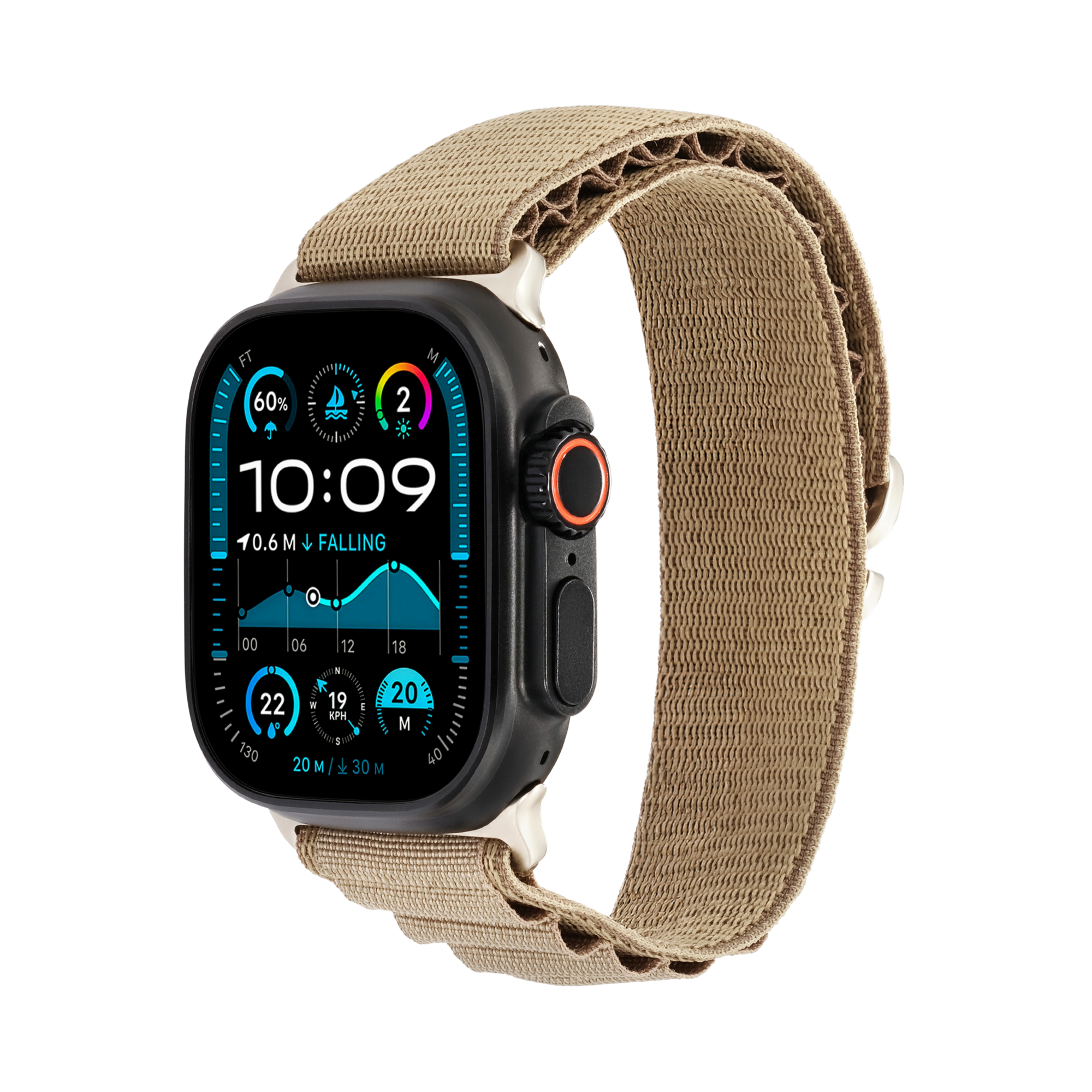 Hook Strap in Green — green woven nylon Apple Watch strap (view 1) 