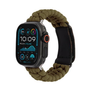 Paracord Apple Watch Strap in Green — green paracord Apple Watch strap (view 1) #colour_green