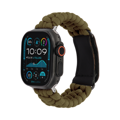Paracord Apple Watch Strap in Green — green paracord Apple Watch strap (view 1) 