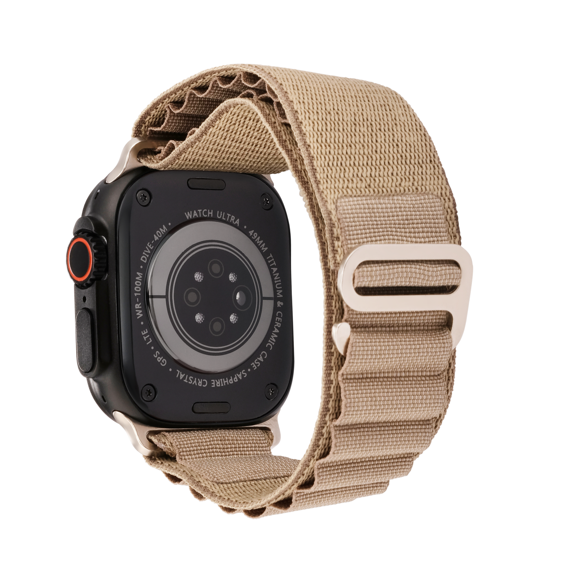 Hook Strap in Green — green woven nylon Apple Watch strap (view 2) 
