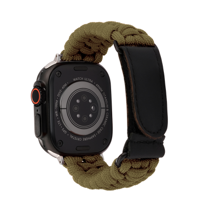Paracord Apple Watch Strap in Green — green paracord Apple Watch strap (view 2) 