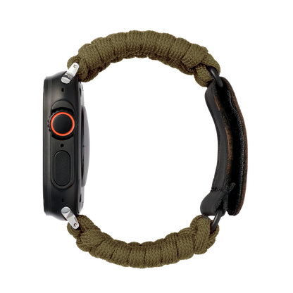 Paracord Apple Watch Strap in Green — green paracord Apple Watch strap (view 3) 