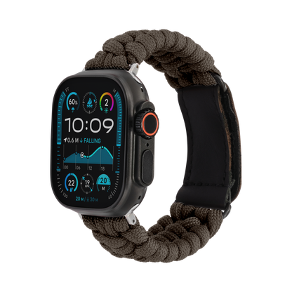 Paracord Apple Watch Strap in Grey — grey paracord Apple Watch strap (view 1) 