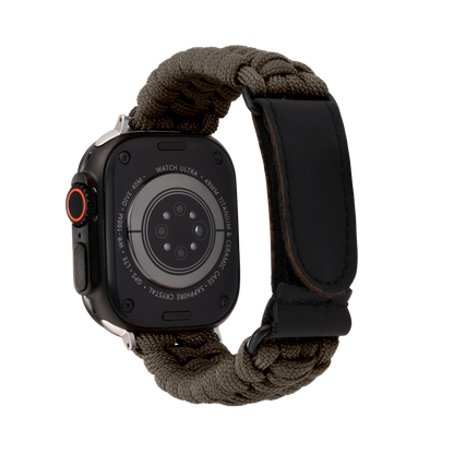 Paracord Apple Watch Strap in Grey — grey paracord Apple Watch strap (view 2) 