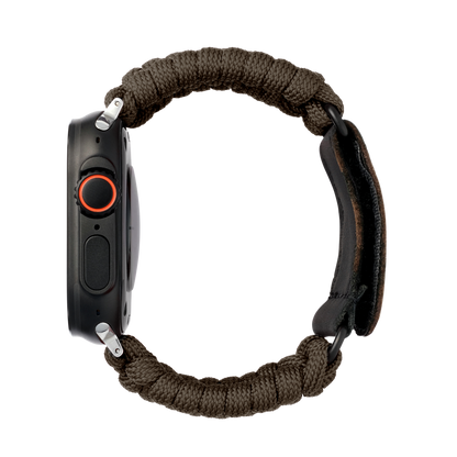 Paracord Apple Watch Strap in Grey — grey paracord Apple Watch strap (view 3) 