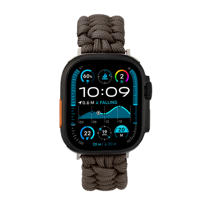 Paracord Apple Watch Strap in Grey — grey paracord Apple Watch strap (view 4) 