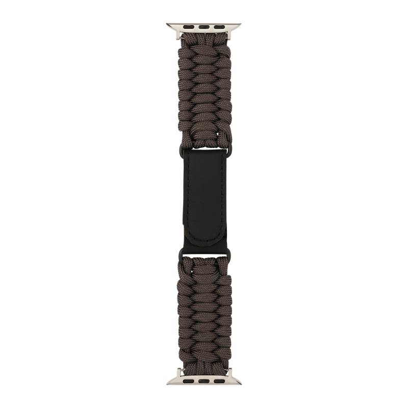 Paracord Apple Watch Strap in Grey — grey paracord Apple Watch strap (view 5) #colour_grey