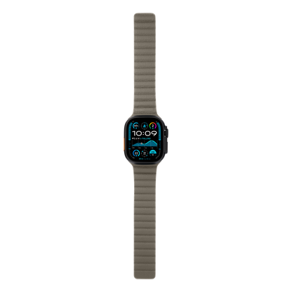 Leather Magnetic in Grey — grey leather magnetic Apple Watch strap (view 6) 