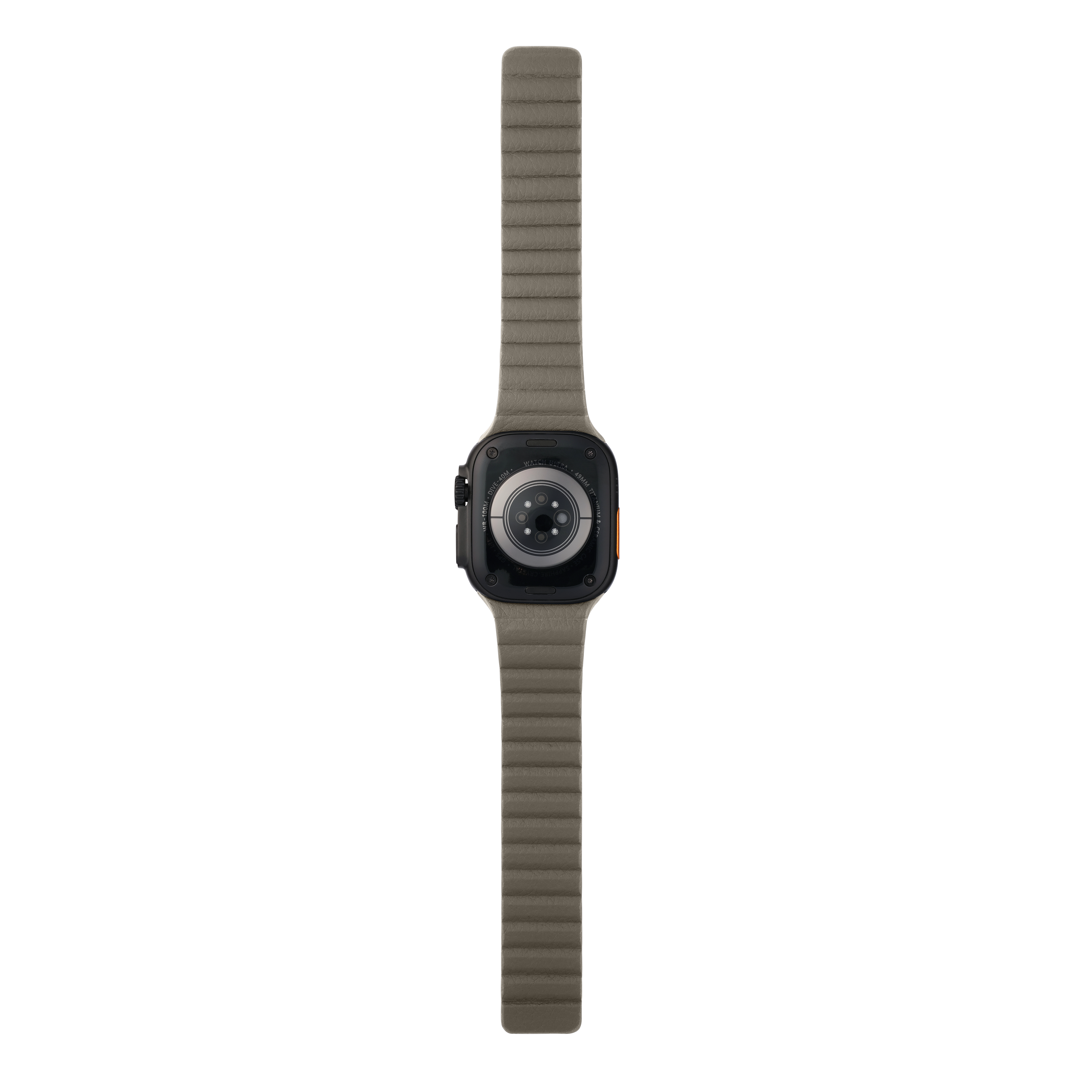 Leather Magnetic in Grey — grey leather magnetic Apple Watch strap (view 7) 