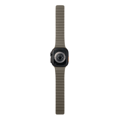Leather Magnetic in Grey — grey leather magnetic Apple Watch strap (view 7) 