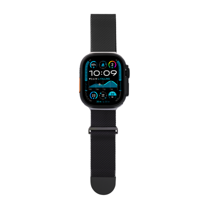 Metal Braided in Black — black metal braided Apple Watch strap (view 5) 