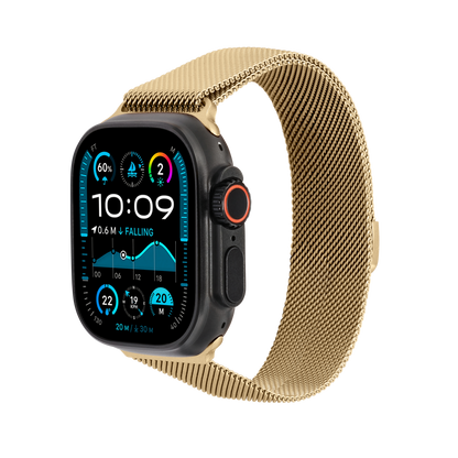 Metal Braided in Gold — gold metal braided Apple Watch strap (view 2) 