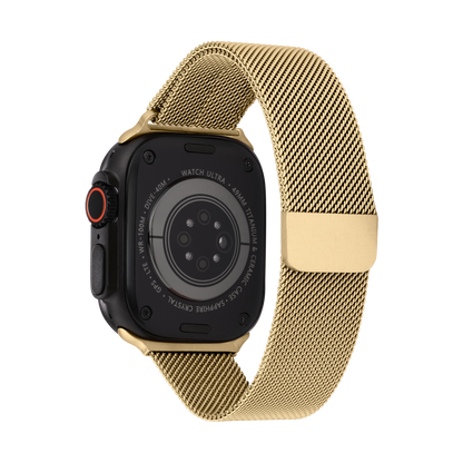 Metal Braided in Gold — gold metal braided Apple Watch strap (view 3) 
