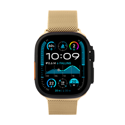 Metal Braided in Gold — gold metal braided Apple Watch strap (view 7) 