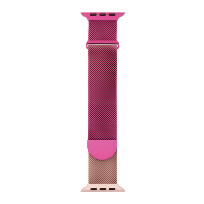 Metal Braided in Gold Pink — gold and pink two-tone metal braided Apple Watch strap (view 1) 